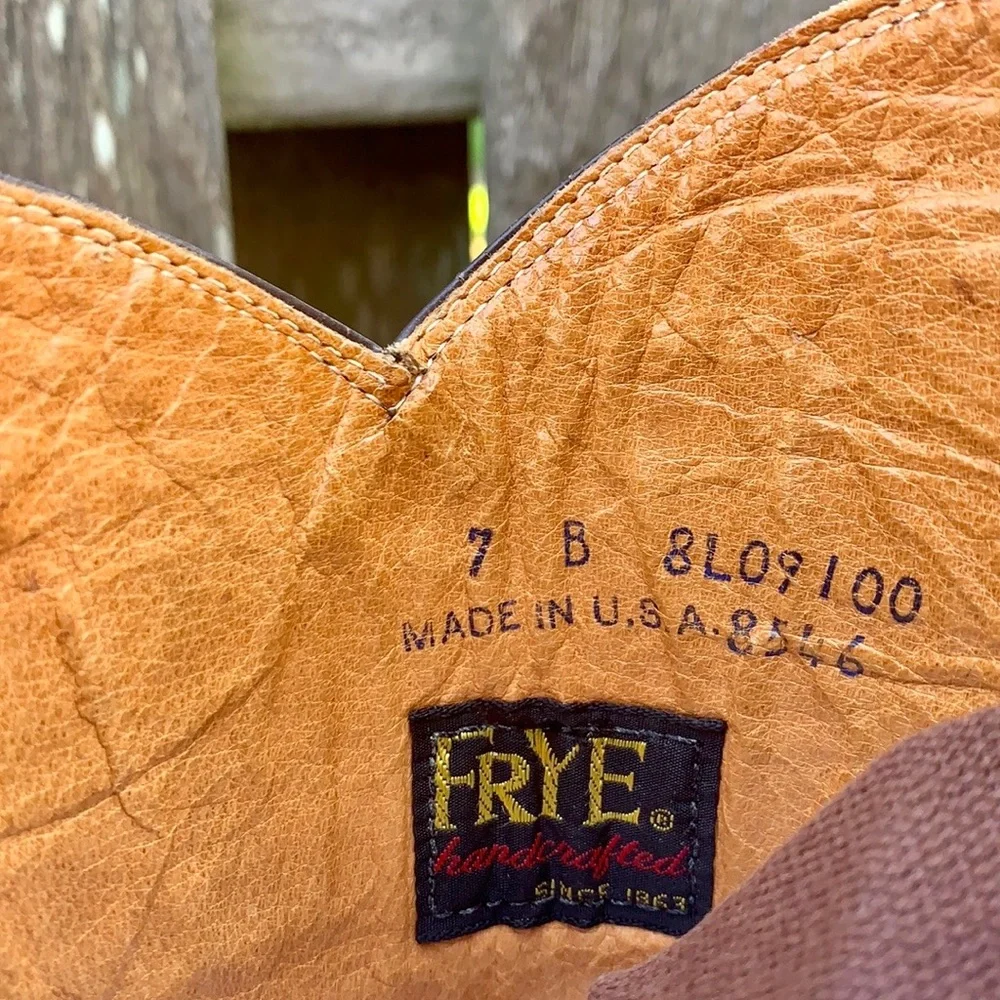 FRYE True Vintage Black Label Tall Knee High Braided Campus Brown Boots Size 7 - Picture 5 of 12